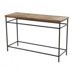 30 in. Black Metal Rustic Console Table by Litton Lane