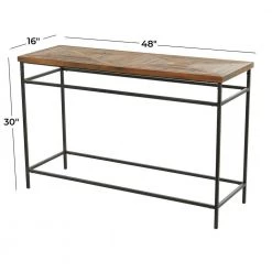30 in. Black Metal Rustic Console Table by Litton Lane -Outlet Litton Lane Store brown litton lane console tables 041632 76 1000