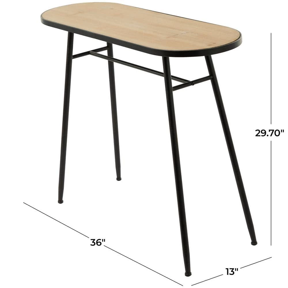 30 in. Black Metal Industrial Console Table by Litton Lane 9 30 in. Black Metal Industrial Console Table by Litton Lane - Image 7