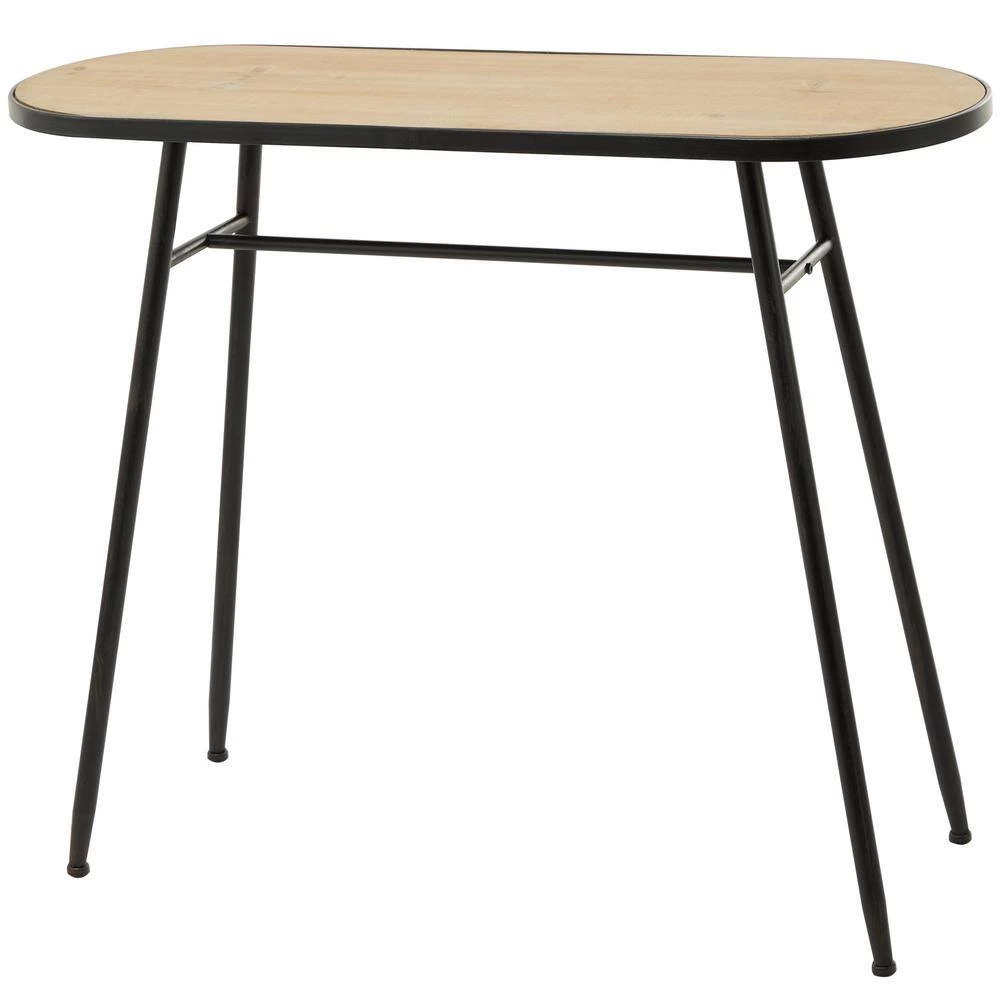 30 in. Black Metal Industrial Console Table by Litton Lane 4 30 in. Black Metal Industrial Console Table by Litton Lane - Image 2