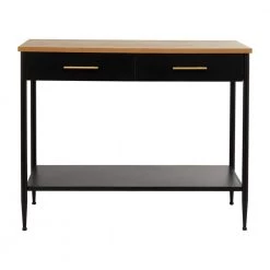 32 in. Brown Metal Contemporary Console Table by Litton Lane