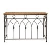 31 in. Brown Metal Farmhouse Console Table by Litton Lane -Outlet Litton Lane Store brown litton lane console tables 042385 64 1000