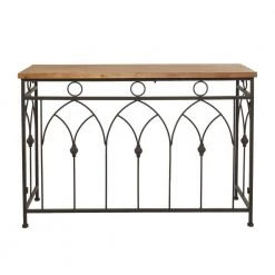 31 in. Brown Metal Farmhouse Console Table by Litton Lane
