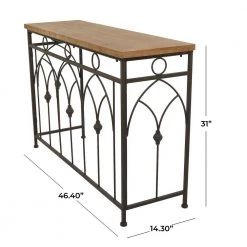 31 in. Brown Metal Farmhouse Console Table by Litton Lane -Outlet Litton Lane Store brown litton lane console tables 042385 76 1000