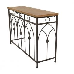 31 in. Brown Metal Farmhouse Console Table by Litton Lane -Outlet Litton Lane Store brown litton lane console tables 042385 c3 1000