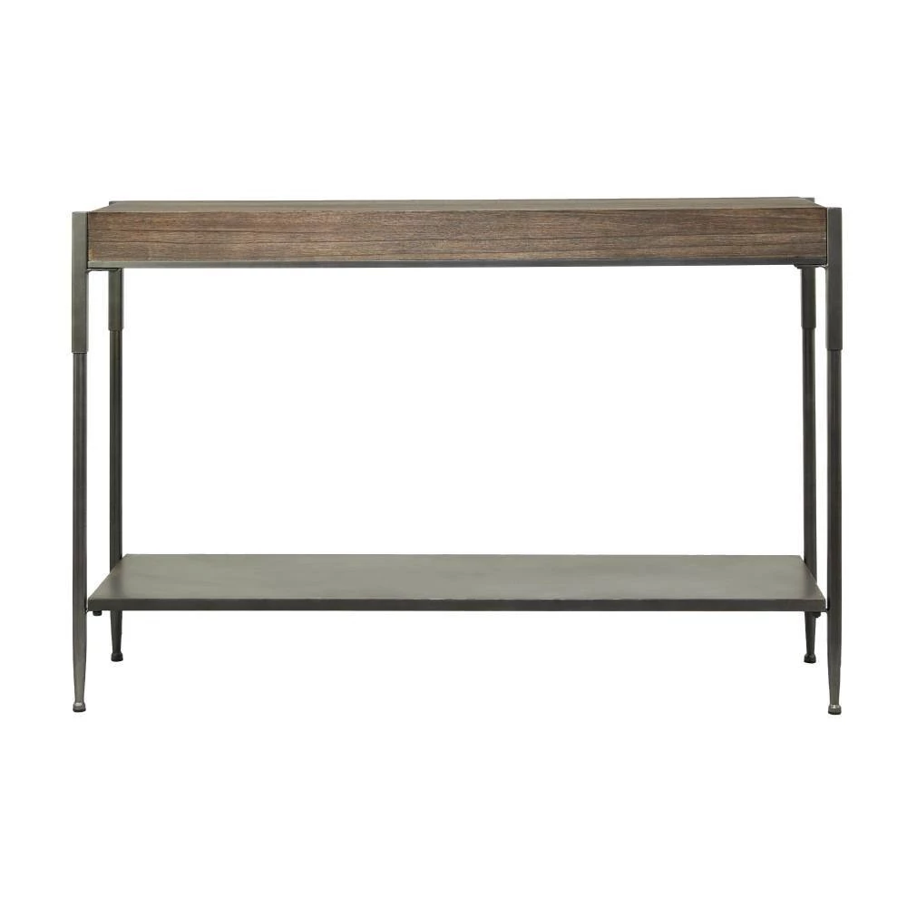 32 in. Brown Metal Industrial Console Table by Litton Lane 6 32 in. Brown Metal Industrial Console Table by Litton Lane - Image 4