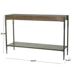 32 in. Brown Metal Industrial Console Table by Litton Lane 16 32 in. Brown Metal Industrial Console Table by Litton Lane -Outlet Litton Lane Store brown litton lane console tables 042393 76 1000
