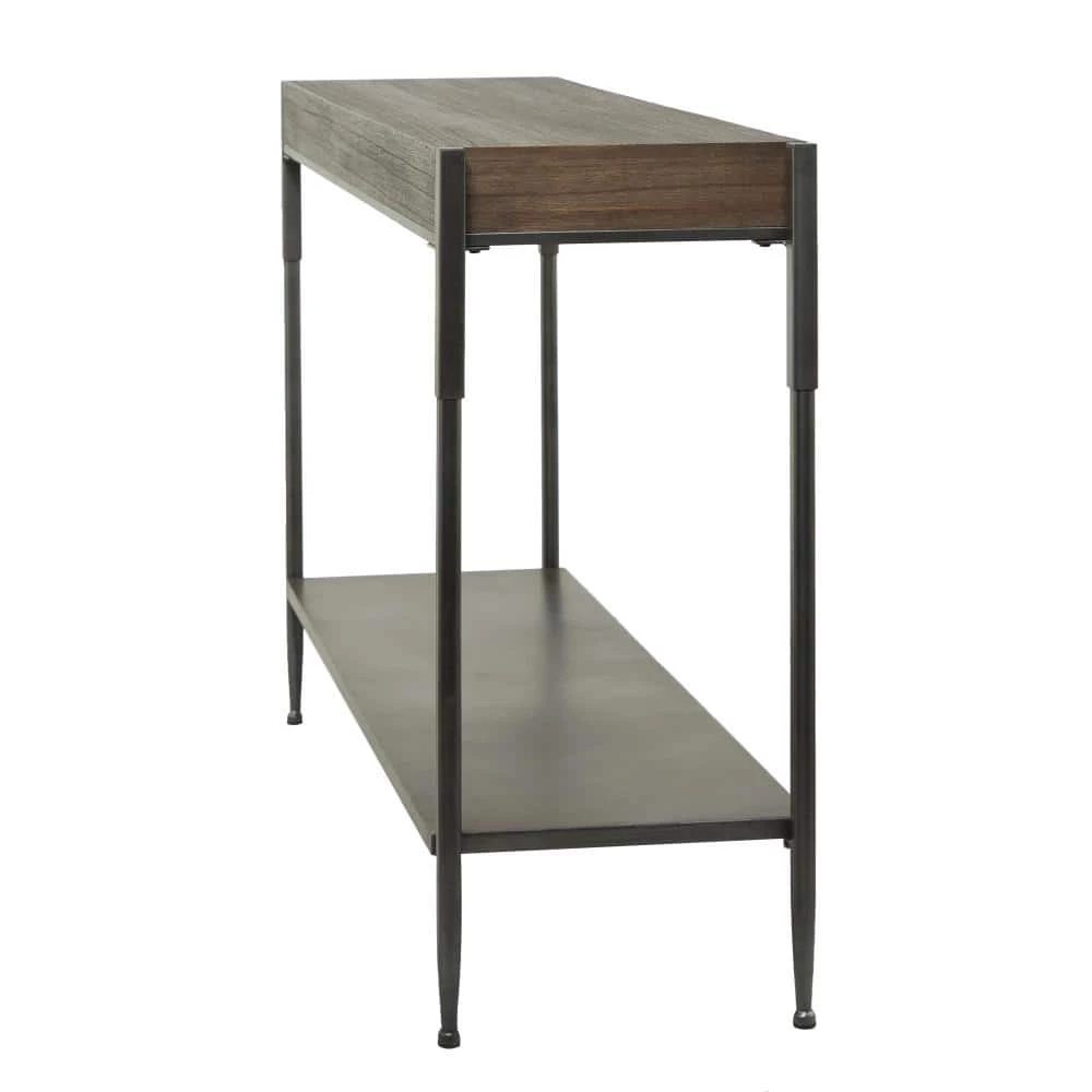 32 in. Brown Metal Industrial Console Table by Litton Lane 4 32 in. Brown Metal Industrial Console Table by Litton Lane - Image 2