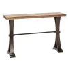 51 in. Brown Rectangle Metal Industrial Console Table by Litton Lane