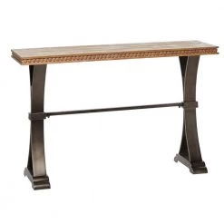51 in. Brown Rectangle Metal Industrial Console Table by Litton Lane