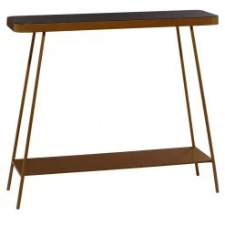 44 in. Gold Round Metal Modern Console Table by Litton Lane