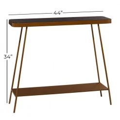 44 in. Gold Round Metal Modern Console Table by Litton Lane -Outlet Litton Lane Store brown litton lane console tables 16414 76 1000