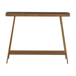 44 in. Gold Round Metal Modern Console Table by Litton Lane -Outlet Litton Lane Store brown litton lane console tables 16414 c3 1000