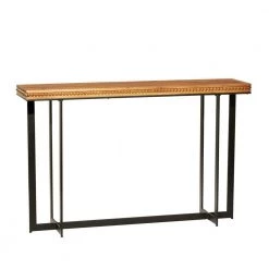 52 in. Brown Rectangle Wood Industrial Console Table by Litton Lane