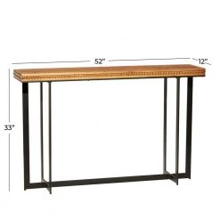 52 in. Brown Rectangle Wood Industrial Console Table by Litton Lane 14 52 in. Brown Rectangle Wood Industrial Console Table by Litton Lane -Outlet Litton Lane Store brown litton lane console tables 16589 76 1000