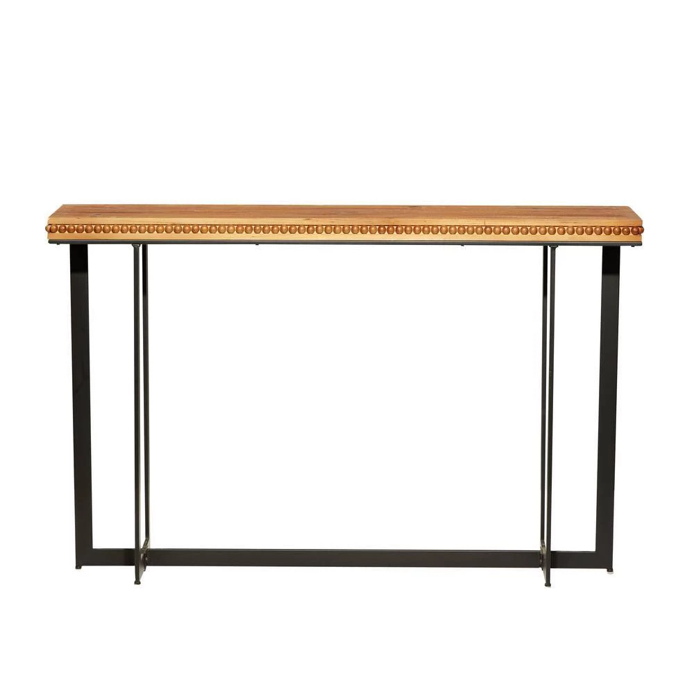 52 in. Brown Rectangle Wood Industrial Console Table by Litton Lane 4 52 in. Brown Rectangle Wood Industrial Console Table by Litton Lane - Image 2
