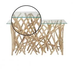 51 in. Brown Rectangle Teak Contemporary Console Table by Litton Lane -Outlet Litton Lane Store brown litton lane console tables 37782 4f 1000