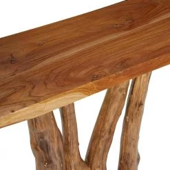 35 in. Brown Rectangle Teak Contemporary Console Table by Litton Lane -Outlet Litton Lane Store brown litton lane console tables 37931 1f 1000