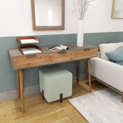 48 in. Brown Rectangle Wood Modern Console Table by Litton Lane -Outlet Litton Lane Store brown litton lane console tables 44377 d4 1000