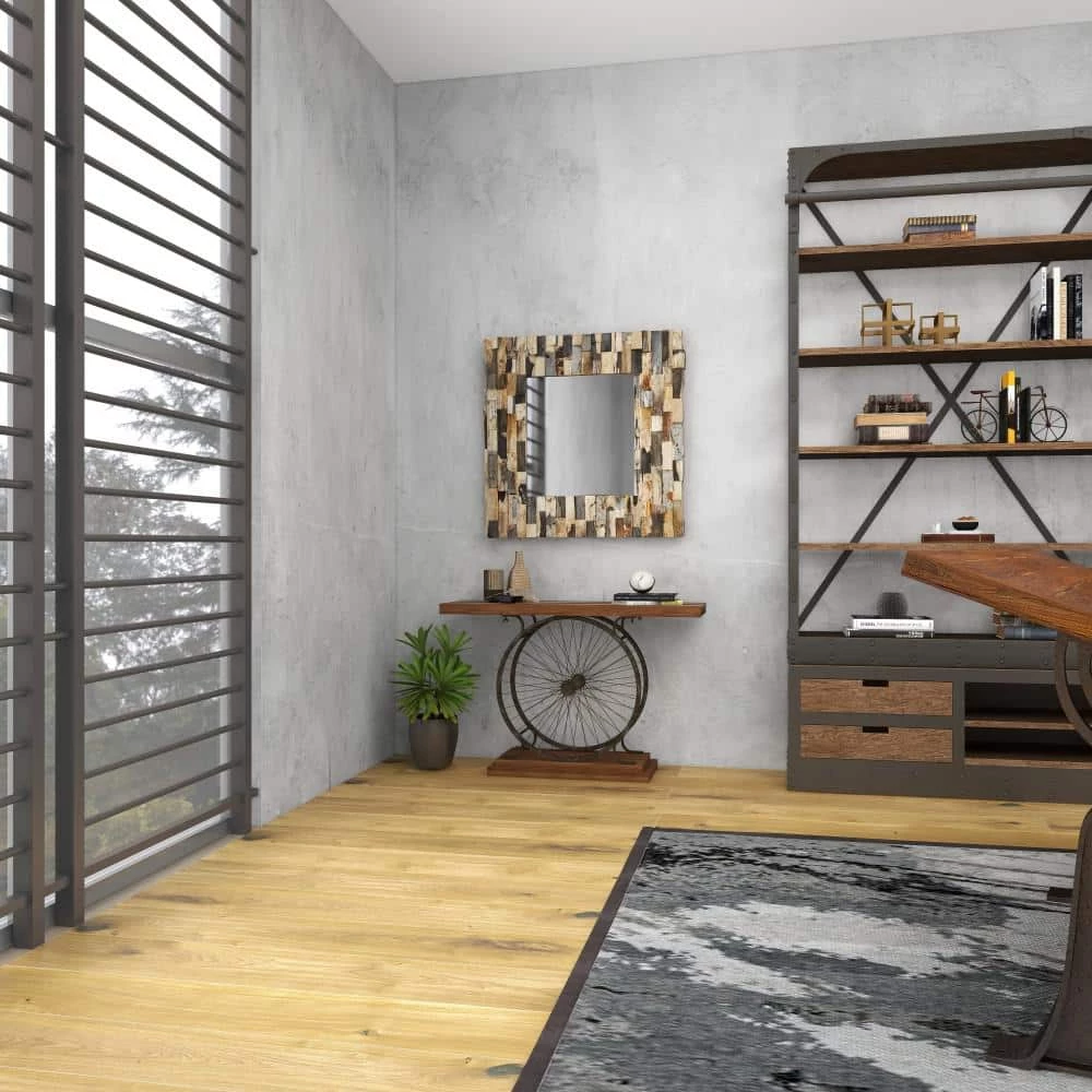 39 in. Brown Rectangle Wood Wide Slatted Top Bike Console Table with Dual Wheel Frame and Tiered Base by Litton Lane 13 39 in. Brown Rectangle Wood Wide Slatted Top Bike Console Table with Dual Wheel Frame and Tiered Base by Litton Lane - Image 11