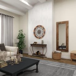 43 in. Brown Rectangle Metal Embossed Floral 1 Shelf Console Table with Ornate Scroll Legs by Litton Lane -Outlet Litton Lane Store brown litton lane console tables 74362 1f 1000