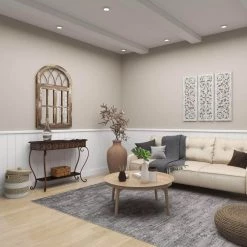 43 in. Brown Rectangle Metal Embossed Floral 1 Shelf Console Table with Ornate Scroll Legs by Litton Lane -Outlet Litton Lane Store brown litton lane console tables 74362 44 1000