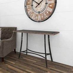 43 in. Brown Rectangle Metal Farmhouse Console Table by Litton Lane -Outlet Litton Lane Store brown litton lane console tables 84253 1f 1000