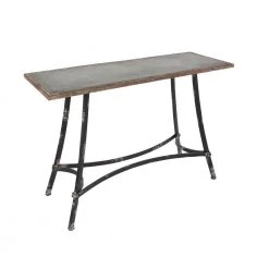 43 in. Brown Rectangle Metal Farmhouse Console Table by Litton Lane