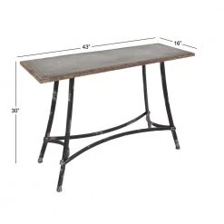 43 in. Brown Rectangle Metal Farmhouse Console Table by Litton Lane -Outlet Litton Lane Store brown litton lane console tables 84253 c3 1000