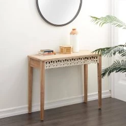 Brown Farmhouse Console Table, 40 in. x 16 in. x 32 in. by Litton Lane -Outlet Litton Lane Store brown litton lane console tables 92153 31 1000