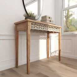 Brown Farmhouse Console Table, 40 in. x 16 in. x 32 in. by Litton Lane -Outlet Litton Lane Store brown litton lane console tables 92153 44 1000