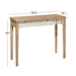 Brown Farmhouse Console Table, 40 in. x 16 in. x 32 in. by Litton Lane -Outlet Litton Lane Store brown litton lane console tables 92153 c3 1000