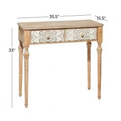 36 in. Brown Rectangle Wood Farmhouse Console Table by Litton Lane -Outlet Litton Lane Store brown litton lane console tables 92162 c3 1000