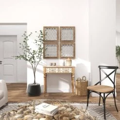 36 in. Brown Rectangle Wood Farmhouse Console Table by Litton Lane -Outlet Litton Lane Store brown litton lane console tables 92162 fa 1000