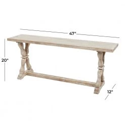 Brown Farmhouse Bench, 47 in. x 12 in. x 20 in. by Litton Lane -Outlet Litton Lane Store brown litton lane dining benches 040756 76 1000