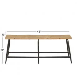Brown Metal Industrial Bench 19 in. x 48 in. x 13 in. by Litton Lane -Outlet Litton Lane Store brown litton lane dining benches 041641 76 1000