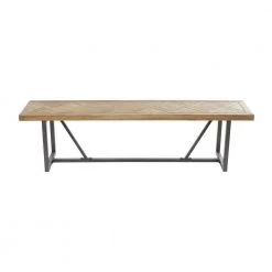Brown Wood Industrial Bench 65 in. x 14 in. x 18 in. by Litton Lane -Outlet Litton Lane Store brown litton lane dining benches 042740 66 1000