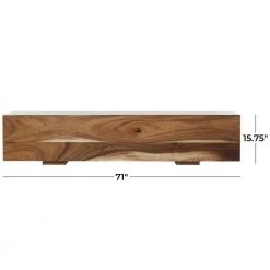 Brown Wood Contemporary Block Bench 15 in. x 71 in. x 16 in. by Litton Lane 12 Brown Wood Contemporary Block Bench 15 in. x 71 in. x 16 in. by Litton Lane -Outlet Litton Lane Store brown litton lane dining benches 042855 c3 1000