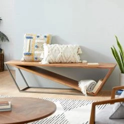 Brown Contemporary Bench 18 in. x 69 in. x 16 in. by Litton Lane -Outlet Litton Lane Store brown litton lane dining benches 28819 31 1000