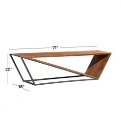 Brown Contemporary Bench 18 in. x 69 in. x 16 in. by Litton Lane -Outlet Litton Lane Store brown litton lane dining benches 28819 c3 1000