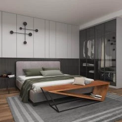 Brown Contemporary Bench 18 in. x 69 in. x 16 in. by Litton Lane -Outlet Litton Lane Store brown litton lane dining benches 28819 fa 1000