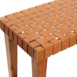 Brown Rustic Bench 19 in. x 45 in. x 16 in. by Litton Lane -Outlet Litton Lane Store brown litton lane dining benches 35889 1f 1000