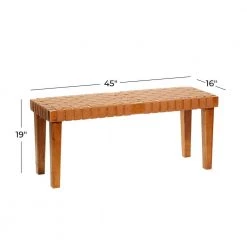 Brown Rustic Bench 19 in. x 45 in. x 16 in. by Litton Lane -Outlet Litton Lane Store brown litton lane dining benches 35889 76 1000