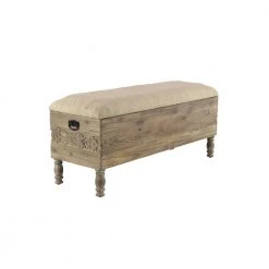 Brown Storage Farmhouse Bench 20 in. x 47 in. x 16 in. by Litton Lane -Outlet Litton Lane Store brown litton lane dining benches 42934 40 1000