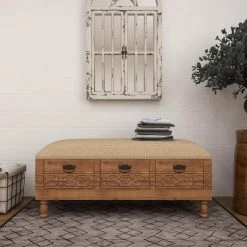Brown Storage Farmhouse Bench 20 in. x 47 in. x 16 in. by Litton Lane -Outlet Litton Lane Store brown litton lane dining benches 42934 44 1000