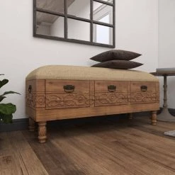 Brown Storage Farmhouse Bench 20 in. x 47 in. x 16 in. by Litton Lane -Outlet Litton Lane Store brown litton lane dining benches 42934 4f 1000