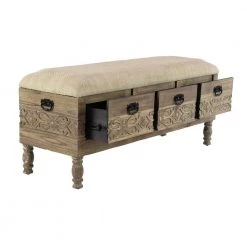 Brown Storage Farmhouse Bench 20 in. x 47 in. x 16 in. by Litton Lane -Outlet Litton Lane Store brown litton lane dining benches 42934 77 1000