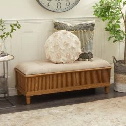 Brown Traditional Bench 18 in. x 47 in. x 18 in. by Litton Lane -Outlet Litton Lane Store brown litton lane dining benches 68639 31 1000