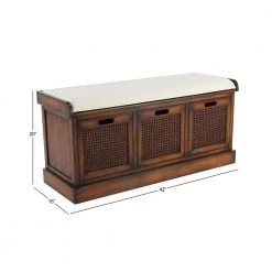 Brown Storage Traditional Bench 20 in. x 42 in. x 15 in. by Litton Lane -Outlet Litton Lane Store brown litton lane dining benches 90629 76 1000
