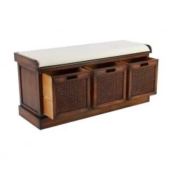 Brown Storage Traditional Bench 20 in. x 42 in. x 15 in. by Litton Lane -Outlet Litton Lane Store brown litton lane dining benches 90629 c3 1000
